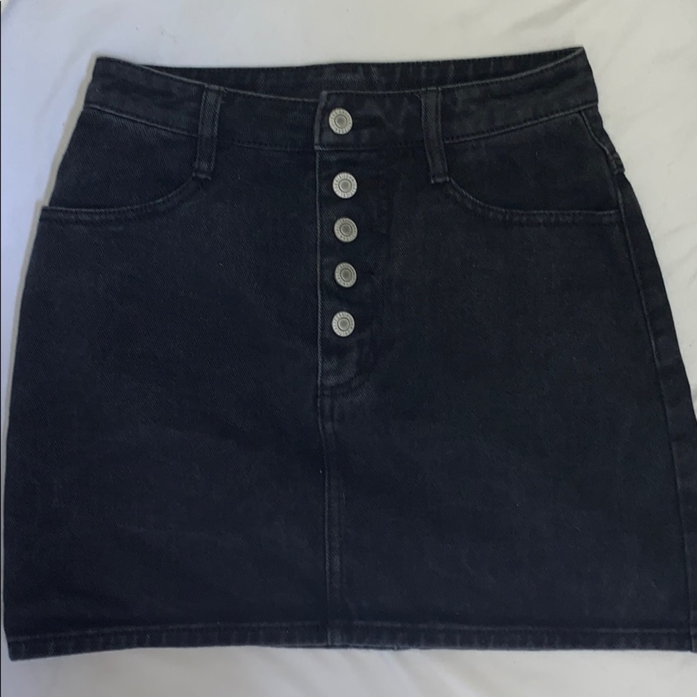black button down skirt